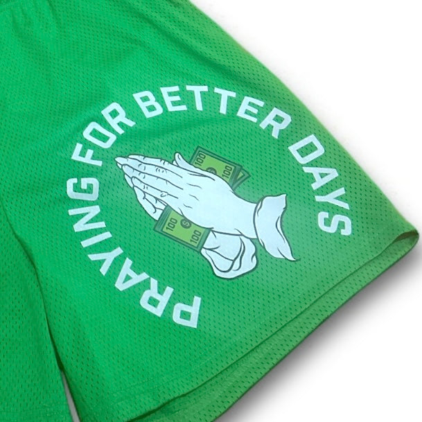 Hungry Hustle by JagRaw “Praying Hands” Shorts- Irish Green