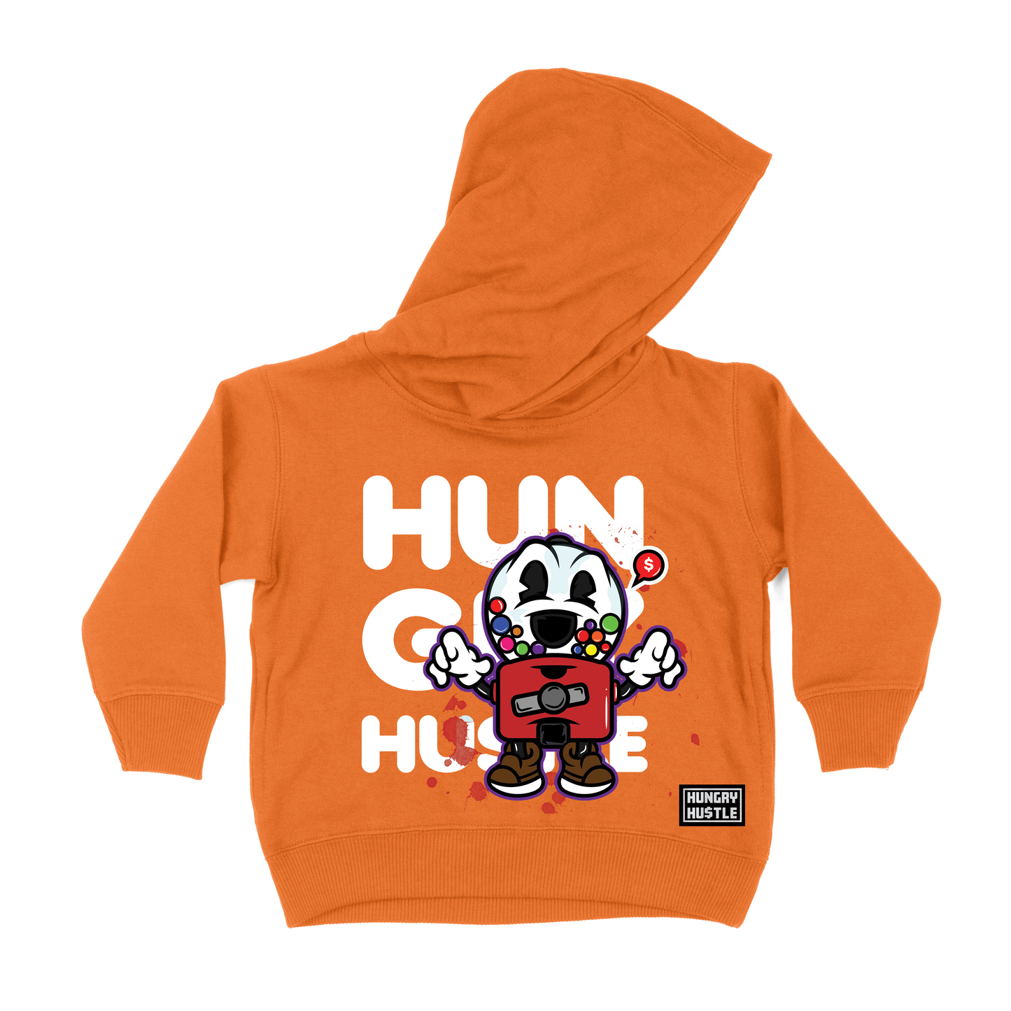 Hungry Hustle by JagRaw “Gum-Ball Machine” Infant Hoodie- Orange
