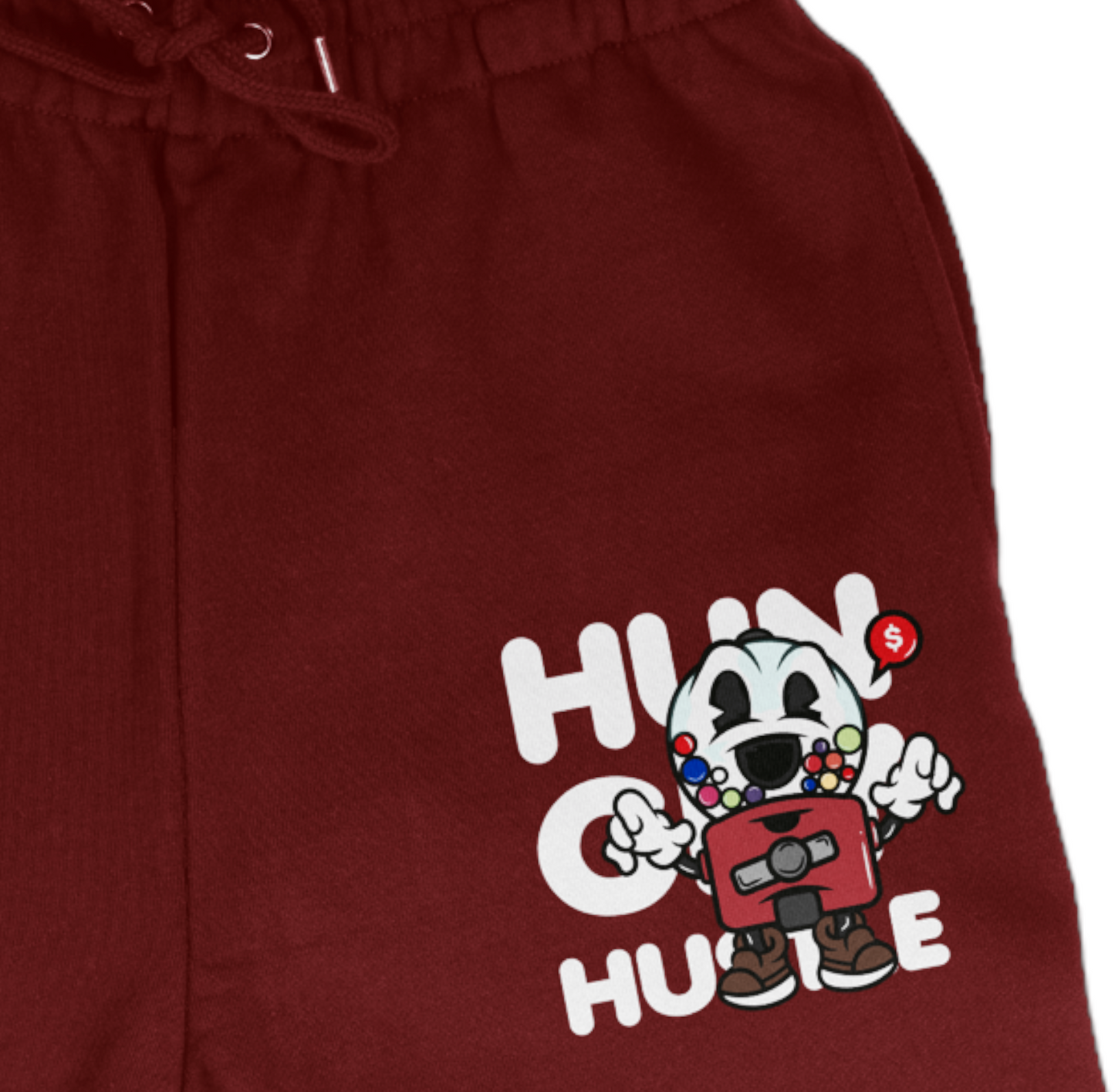 Hungry Hustle by JagRaw “Gum-Ball” Sweatpants- Burgundy