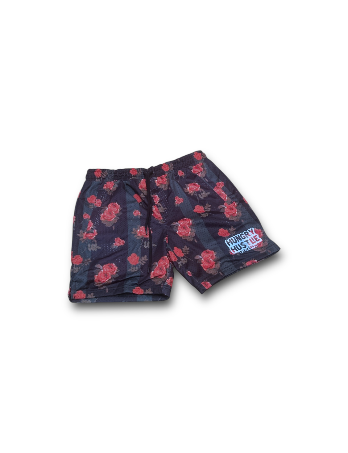Hungry Hustle by JagRaw Logo Shorts- Roses