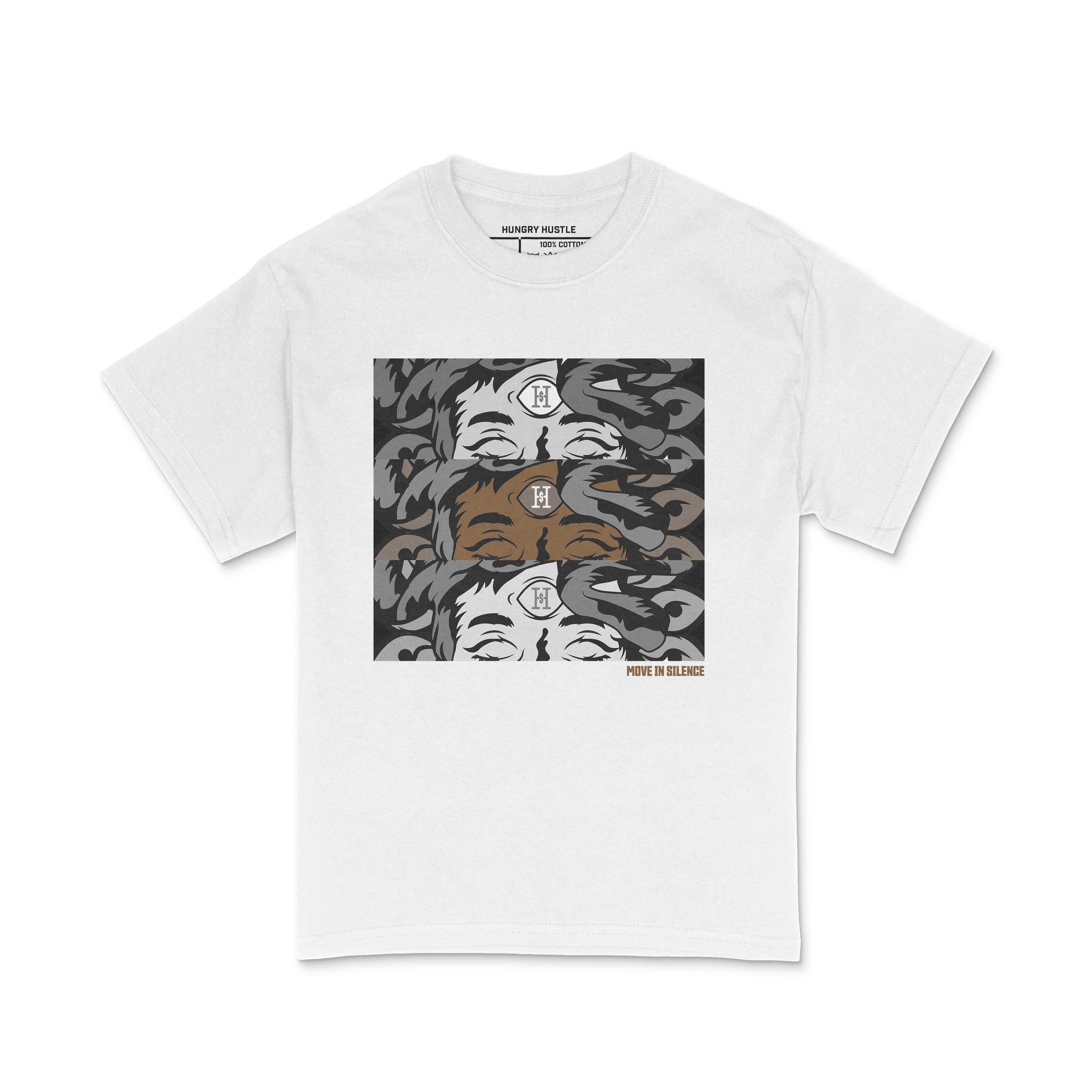 Hungry Hustle by JagRaw Medusa “M.I.S” Medusa T-shirt- White