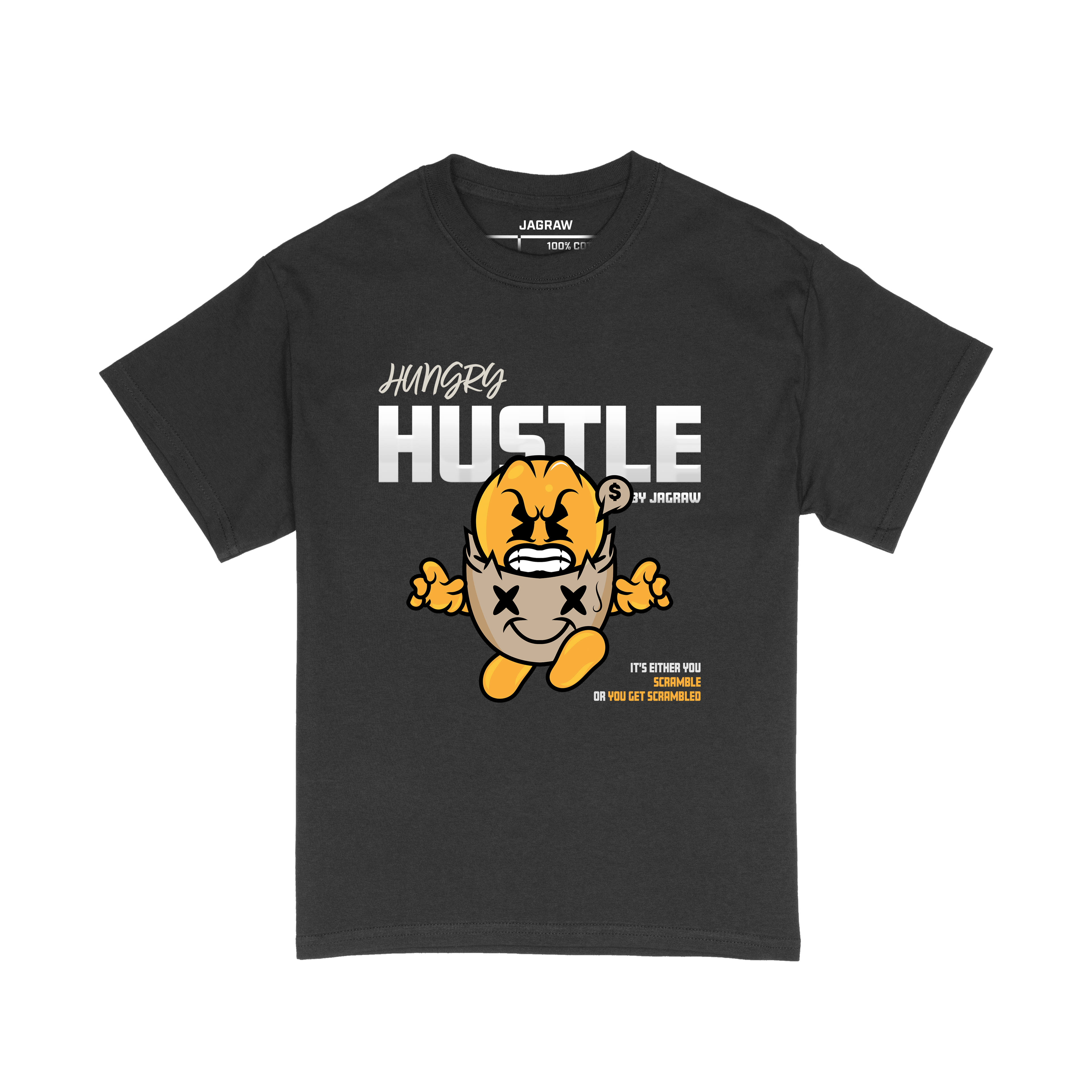 Hungry Hustle by JagRaw “UnBeaten” Scrambled T-Shirt- Black