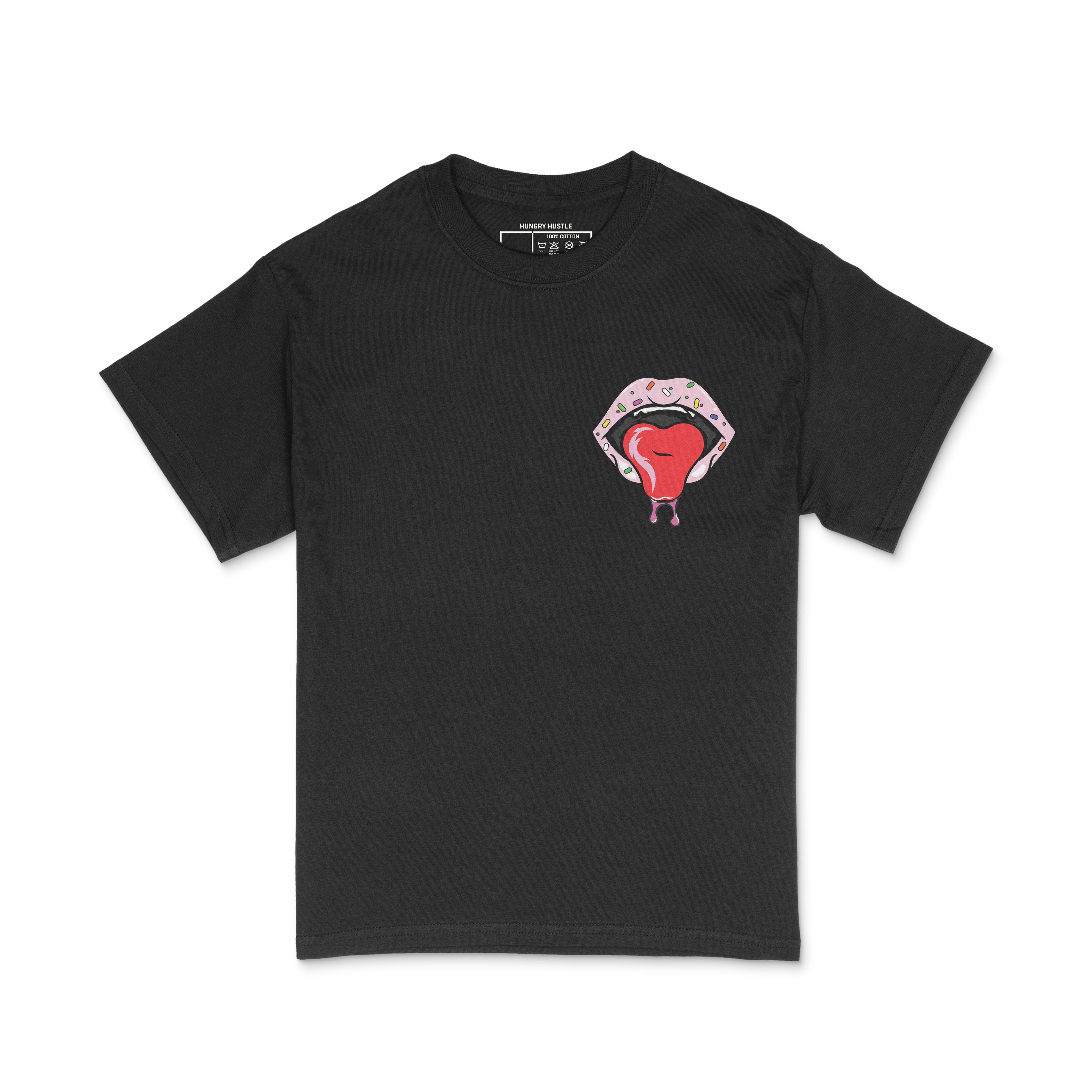 Hungry Hustle by JagRaw “Candy Lips” T-Shirt- Black