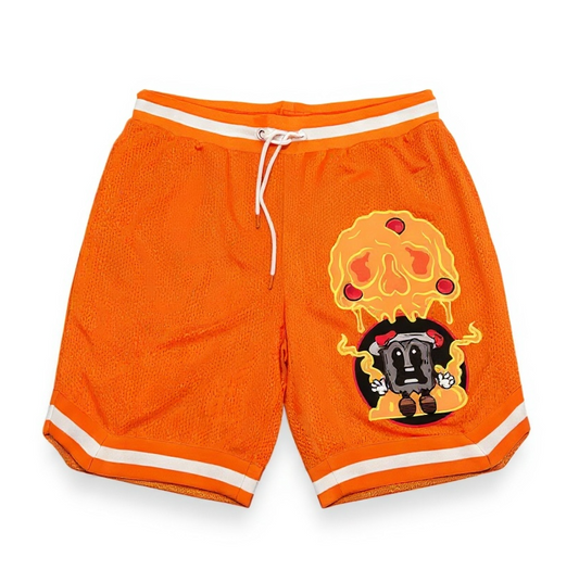 Hungry Hustle by JagRaw “The Condiments - Four Sauces” Mesh Shorts- Orange