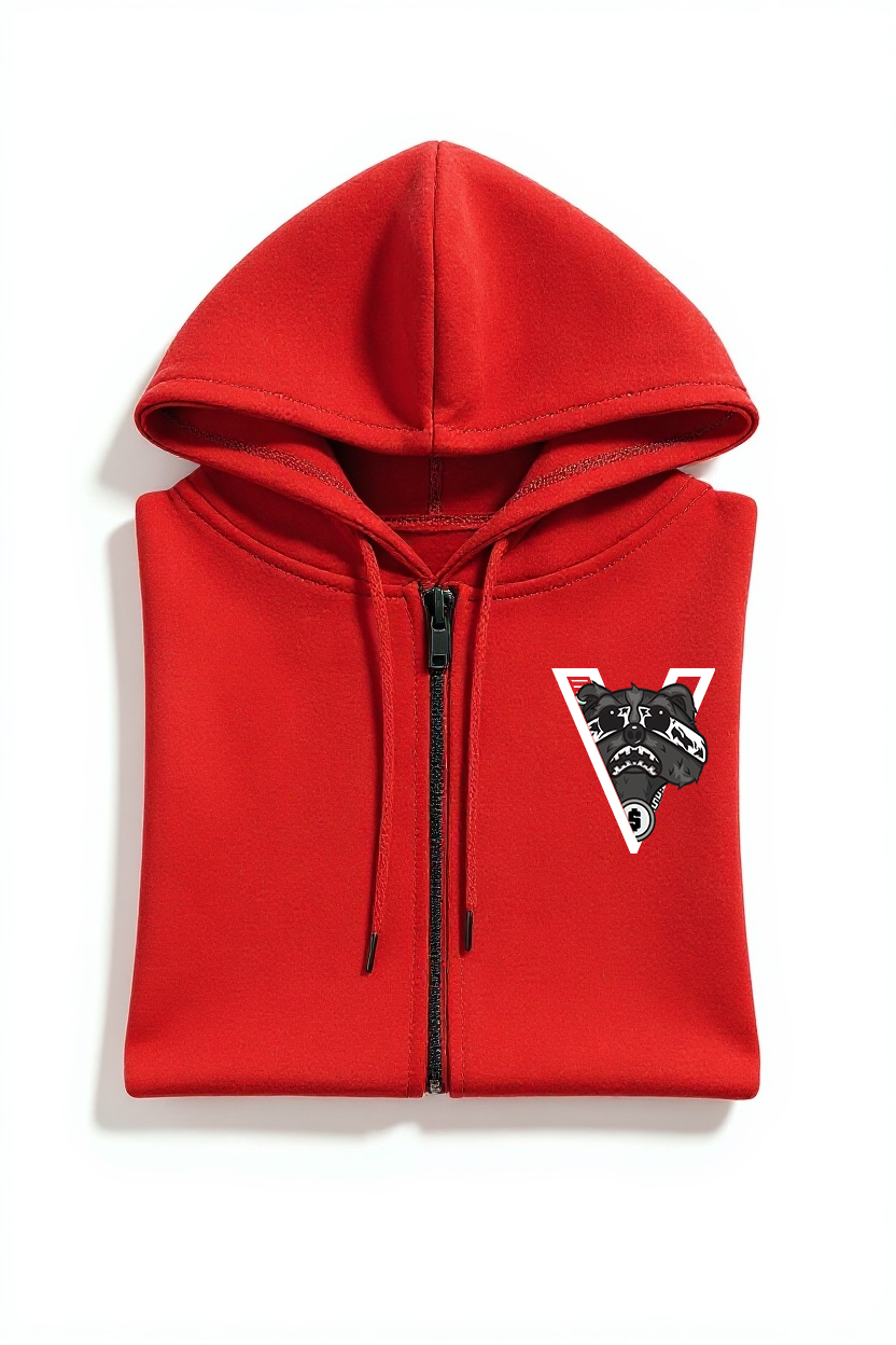 Hungry Hustle by JagRaw “Vandals” Zip Hoodie- Red
