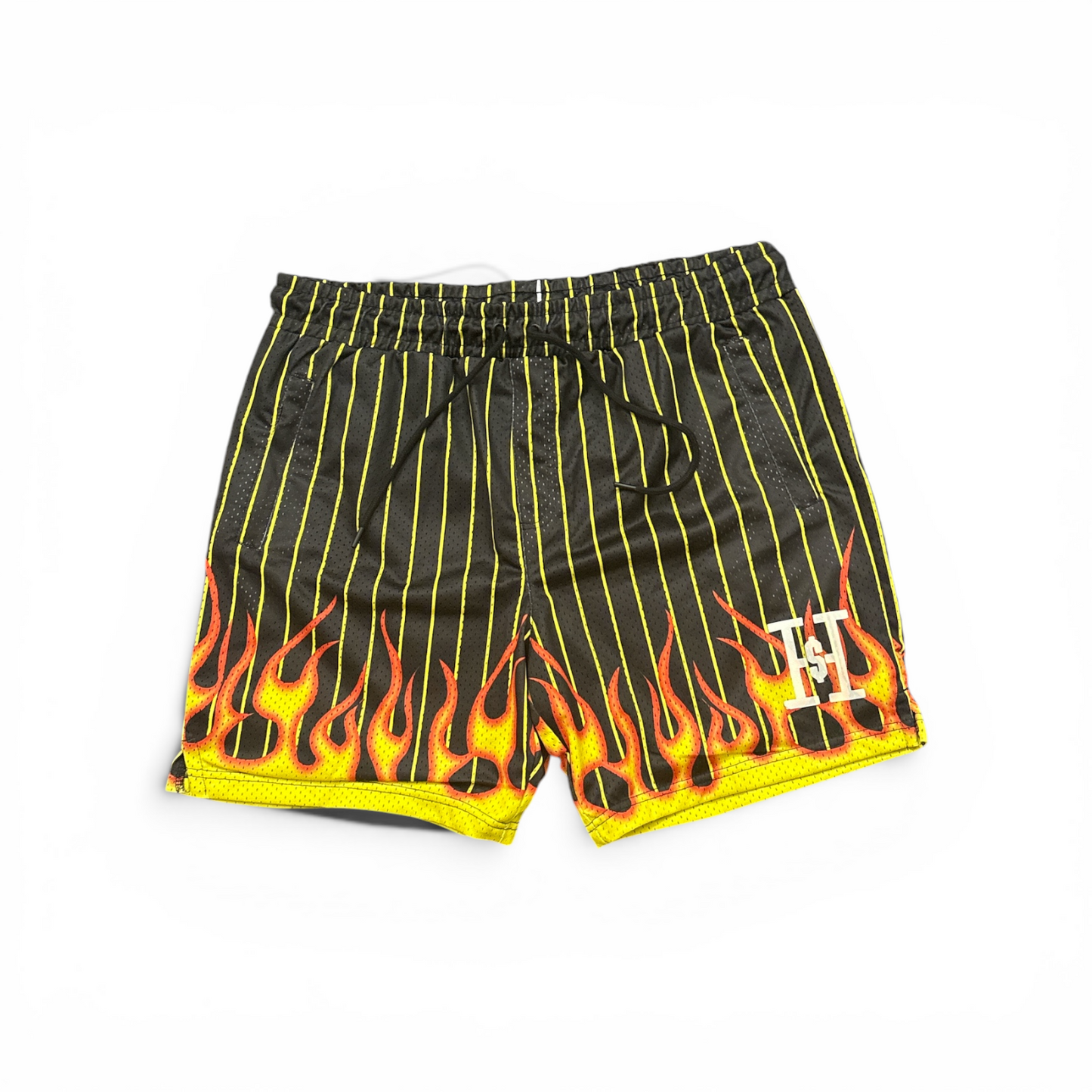 Hungry Hustle by JagRaw Flames Logo Shorts- Black