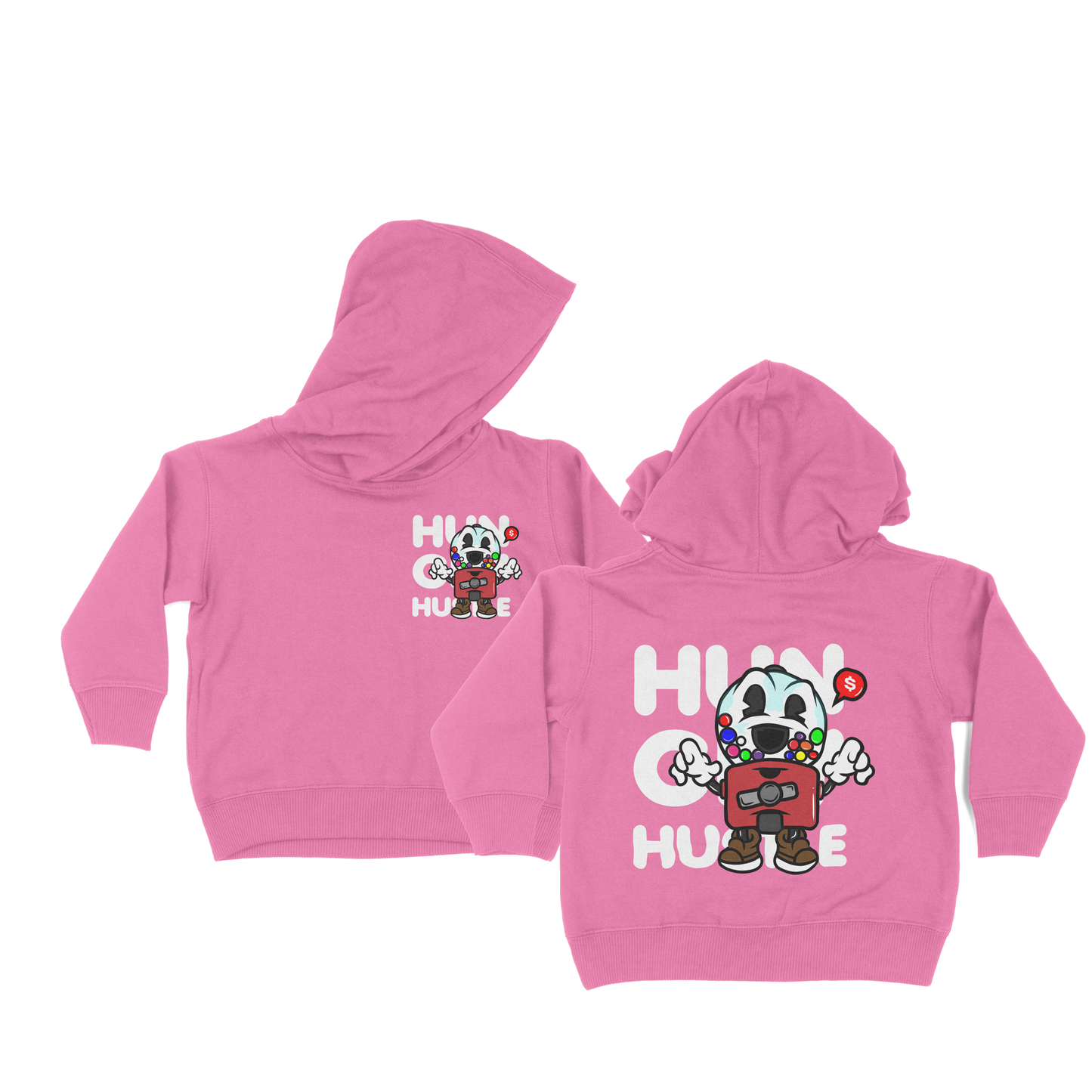 Hungry Hustle by JagRaw “Gumball Machine” Infant Hoodie- Hot Pink