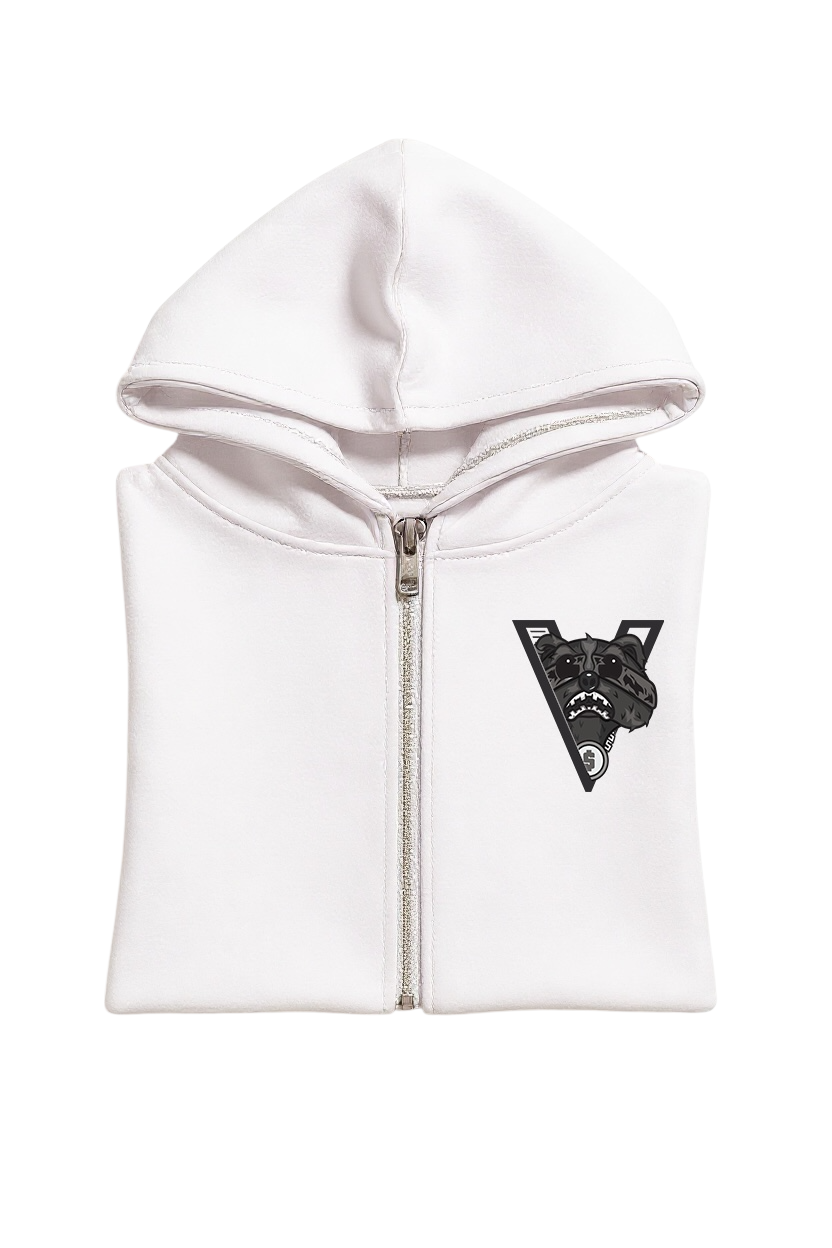 Hungry Hustle by JagRaw “Vandals” Zip Hoodie- White