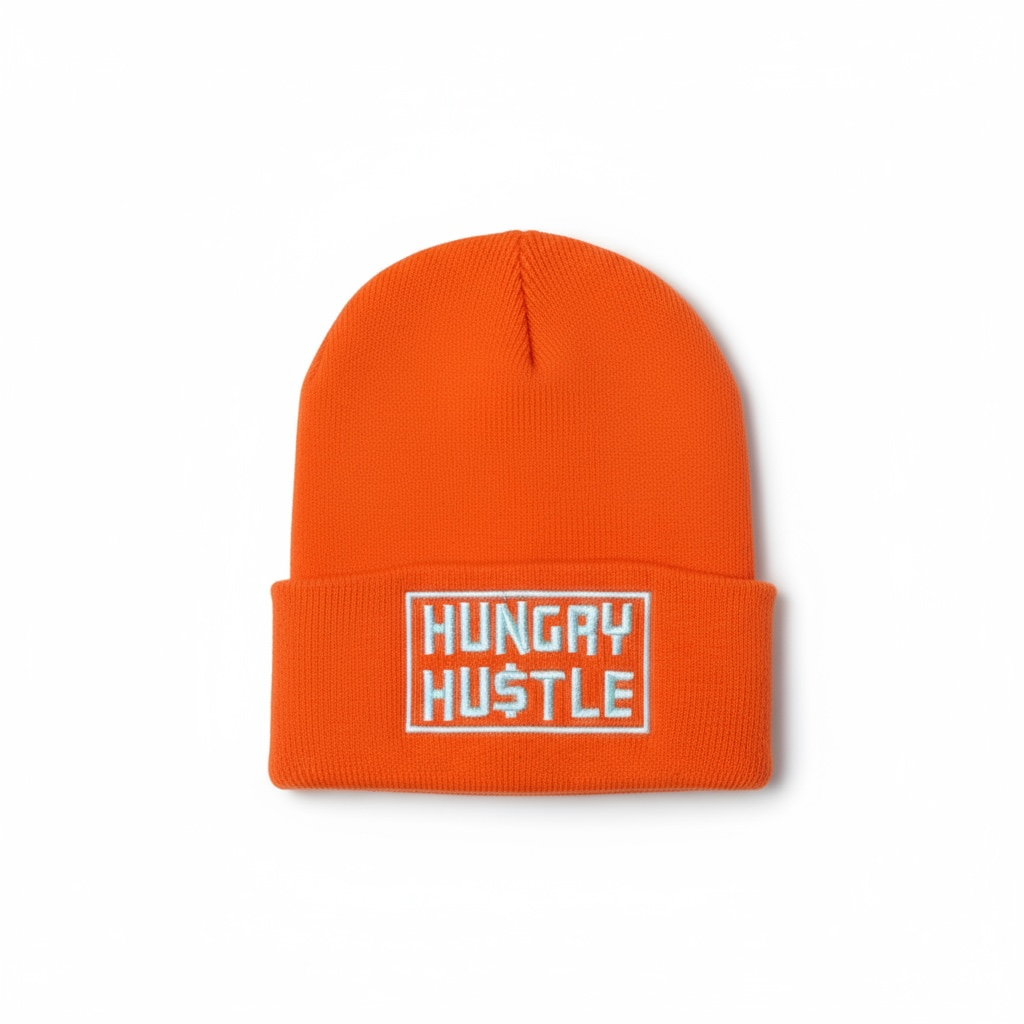 Hungry Hustle Logo Beanie- Orange