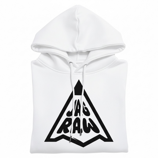 JagRaw Pencil Logo Hoodie- White