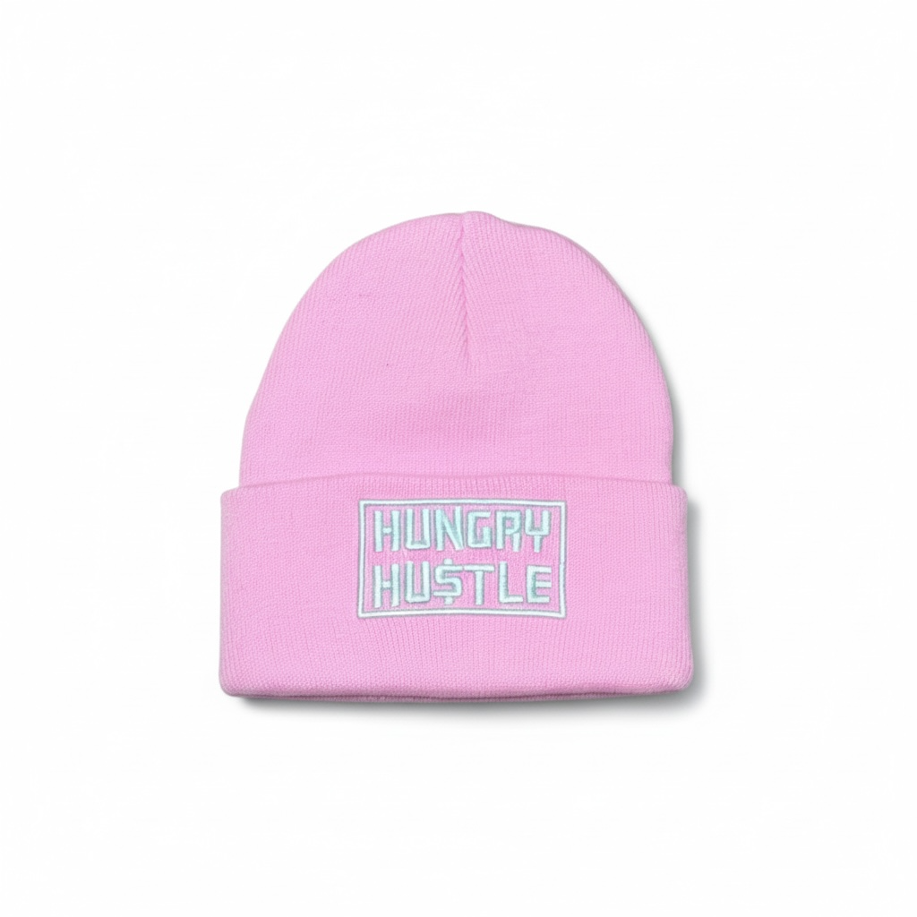 Hungry Hustle Logo Beanie- Pink