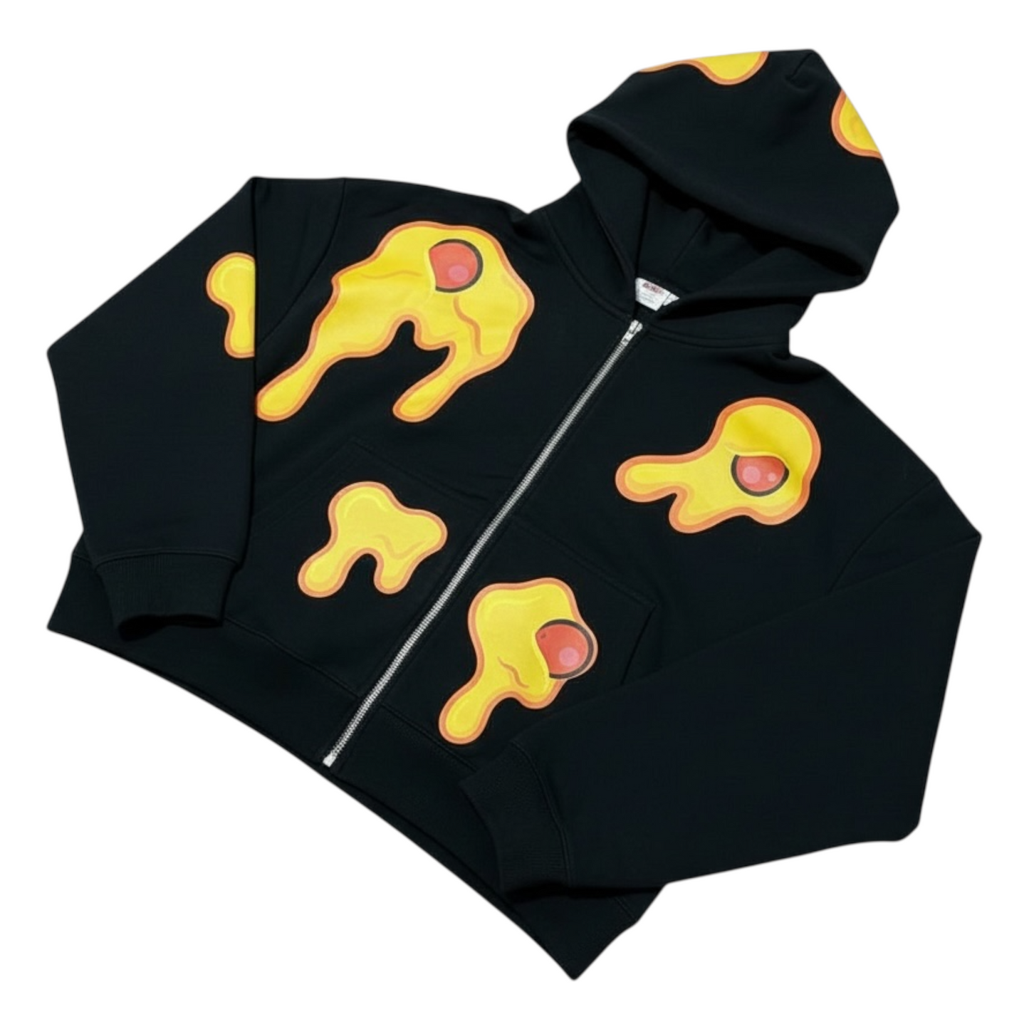 Hungry Hustle by JagRaw “Pepperoni Cheese” Cropped Heavyweight Hoodie