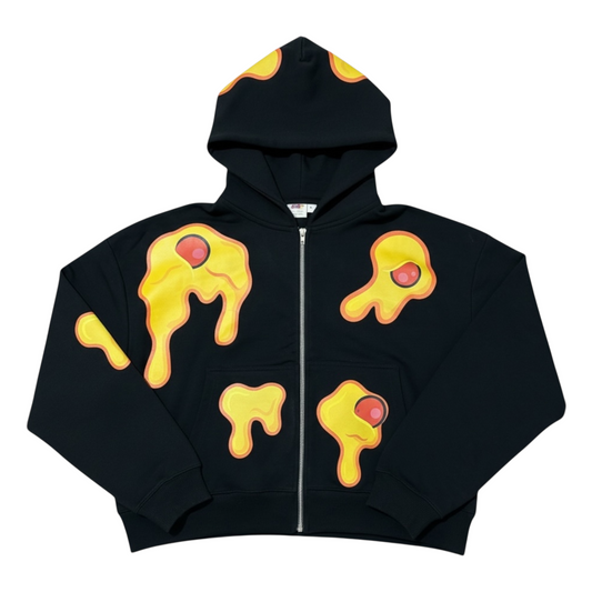 Hungry Hustle by JagRaw “Pepperoni Cheese” Cropped Heavyweight Hoodie