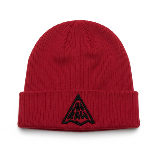 JagRaw Pencil Logo Beanie- Red