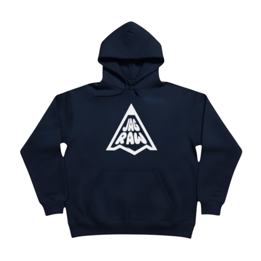Pencil Logo Hoodie – Heavyweight Fleece- Navy & White