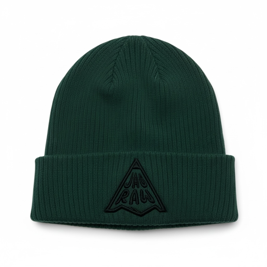 JagRaw Pencil Logo Beanie- Forest Green