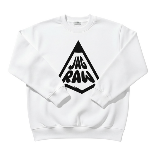 Pencil Logo Crewneck Sweatshirt- White