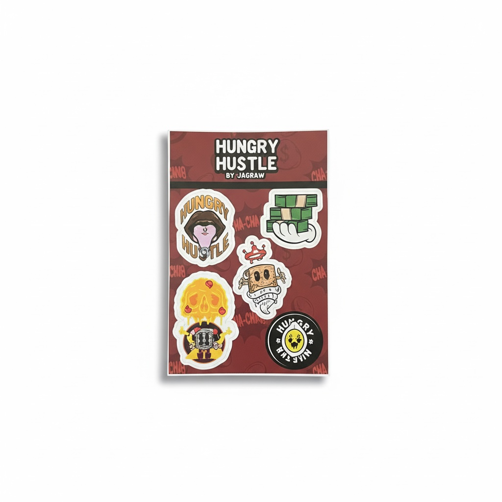 Hungry Hustle by JagRaw Sticker Pack (3 Sheets)