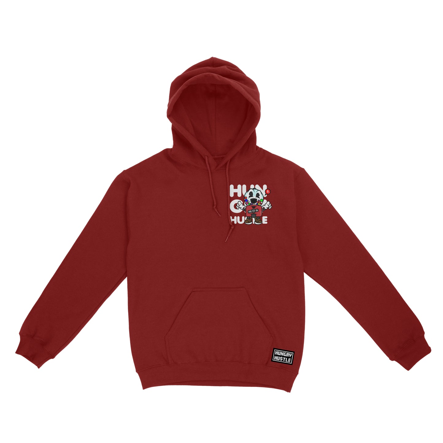 Hungry Hustle by JagRaw “Gum-Ball Machine” Hoodie- Burgundy