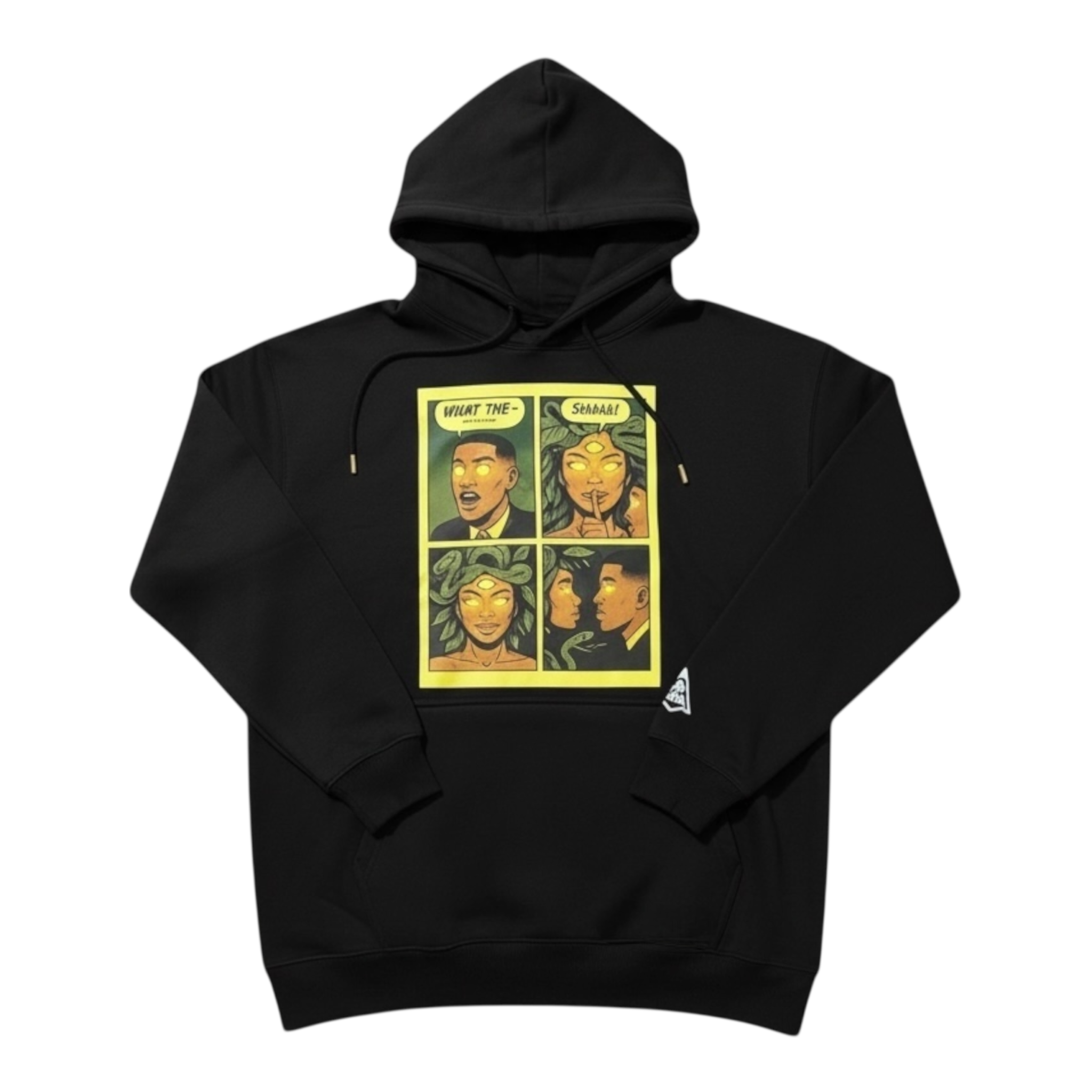 Medusa Comic Strip Hoodie- Black