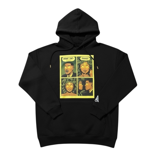 Medusa Comic Strip Hoodie- Black