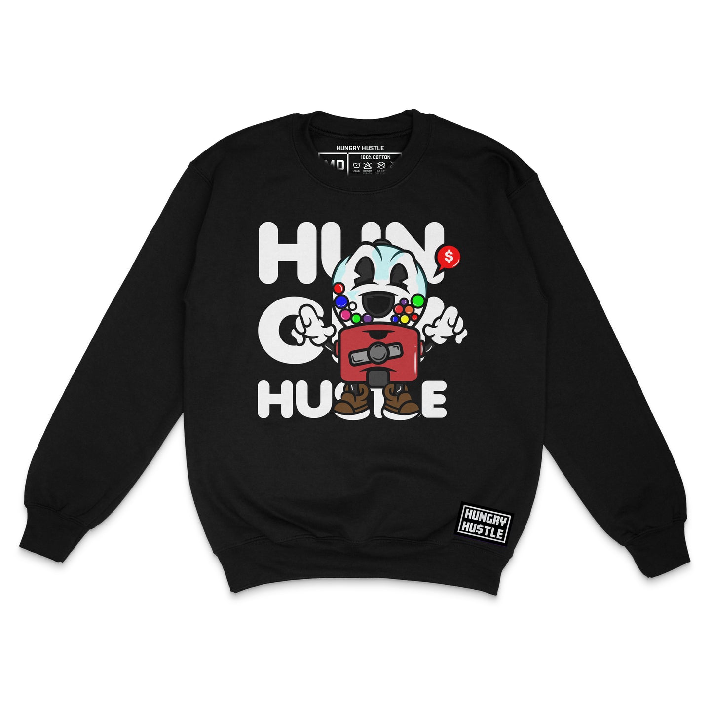 Hungry Hustle by JagRaw “Gum-Ball Machine” Sweatshirt- Black