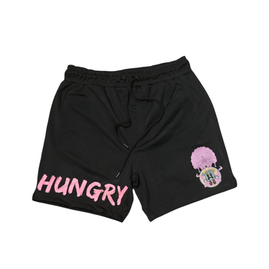 Hungry Hustle by JagRaw “The Condiments: Four Sauces” Mesh Shorts- Black
