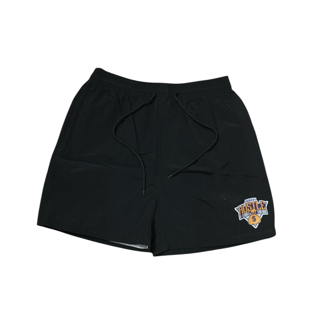 Hungry Hustle by JagRaw “Knicks/Lakers Inspired” Mesh Shorts- Black