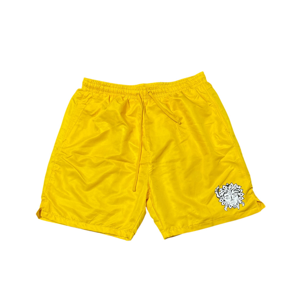 Medusa Head Running Shorts- Yellow