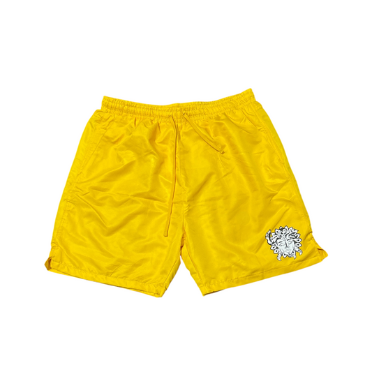 Medusa Head Running Shorts- Yellow