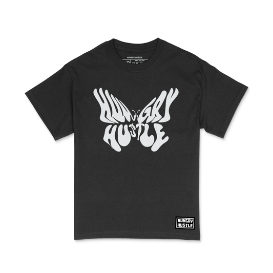 Hungry Hustle by JagRaw Butterfly Logo T-shirt - Black