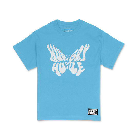 Hungry Hustle by JagRaw Butterfly Logo T-shirt - Light Blue