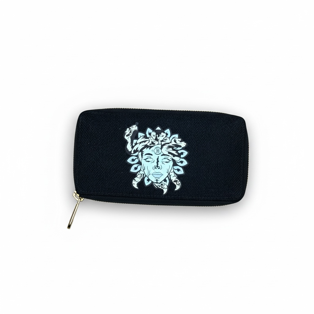 JagRaw Ivory  “Medusa” Mini Wallet- Black