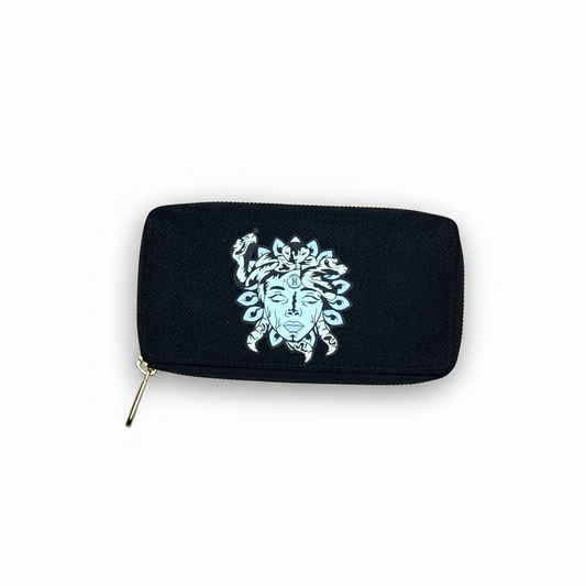 JagRaw Ivory  “Medusa” Mini Wallet- Black