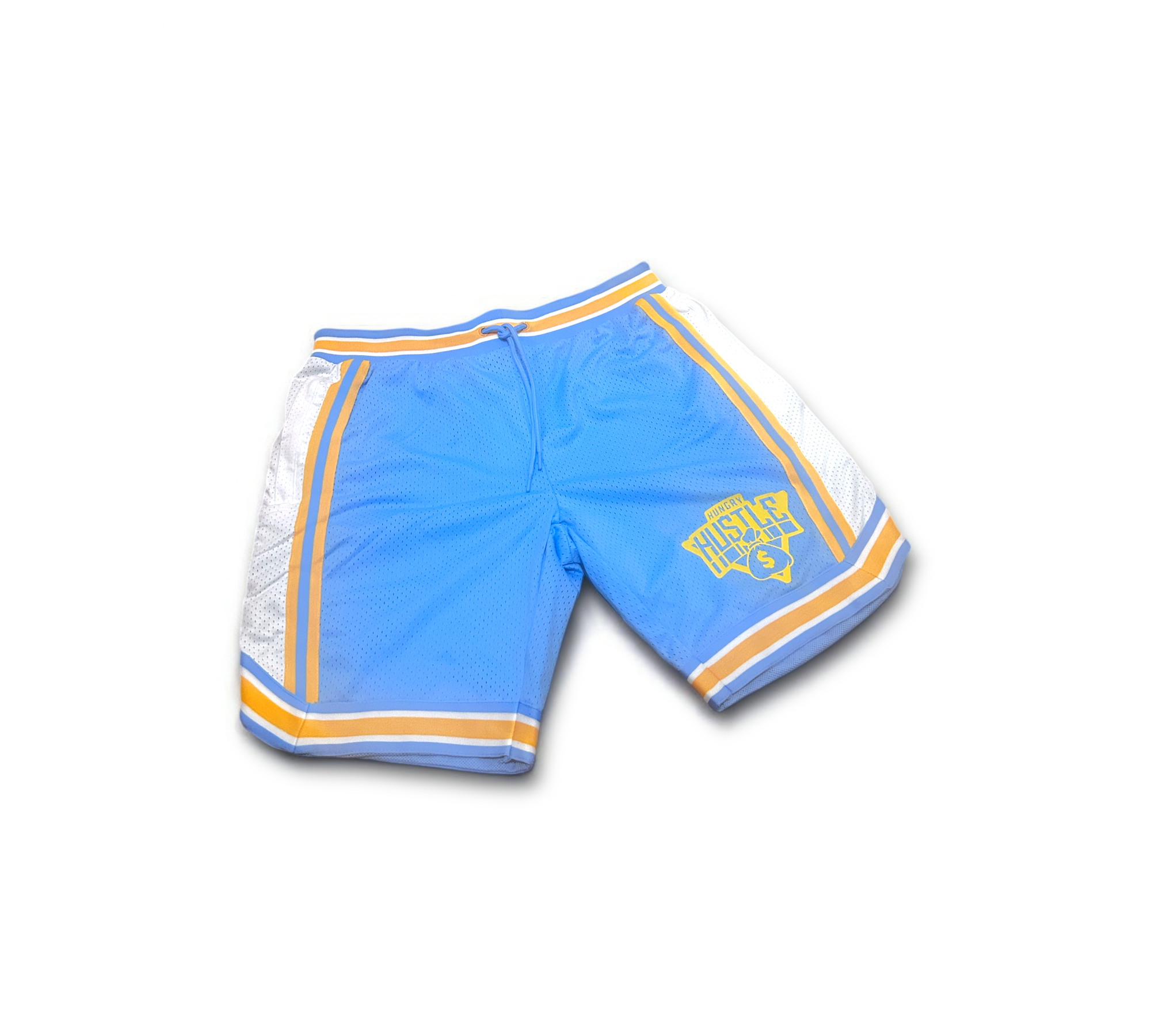 Hungry Hustle by JagRaw “Knicks-Inspired” Shorts- Blue/Yellow
