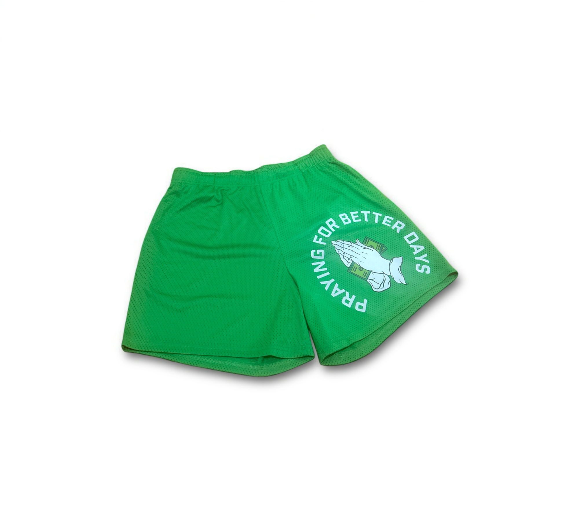 Hungry Hustle by JagRaw “Praying Hands” Shorts- Irish Green