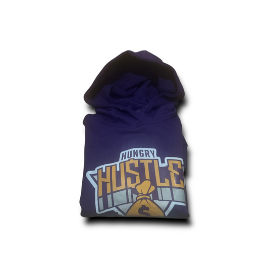 Hungry Hustle by JagRaw “Knicks-Inspired” Hoodie- Purple/Yellow
