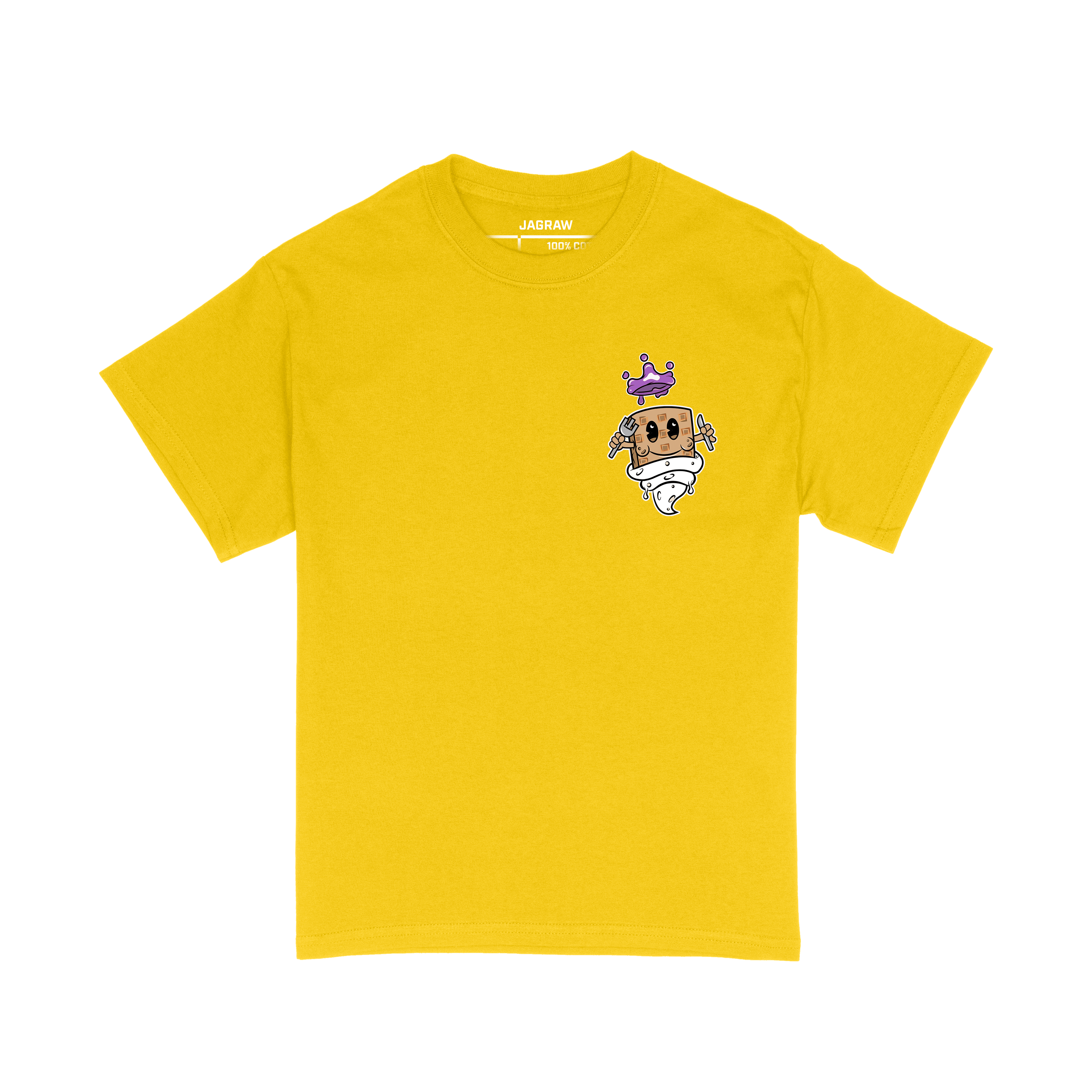 Hungry Hustle by JagRaw “Strawberry Jelly Waffle King” T-Shirt- Black